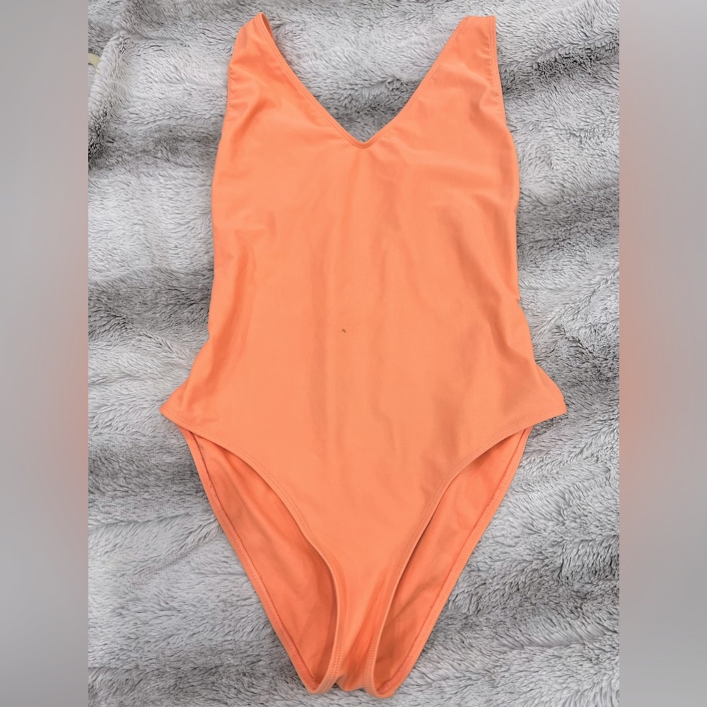 Forever 21 orange coral one piece swim suit size small